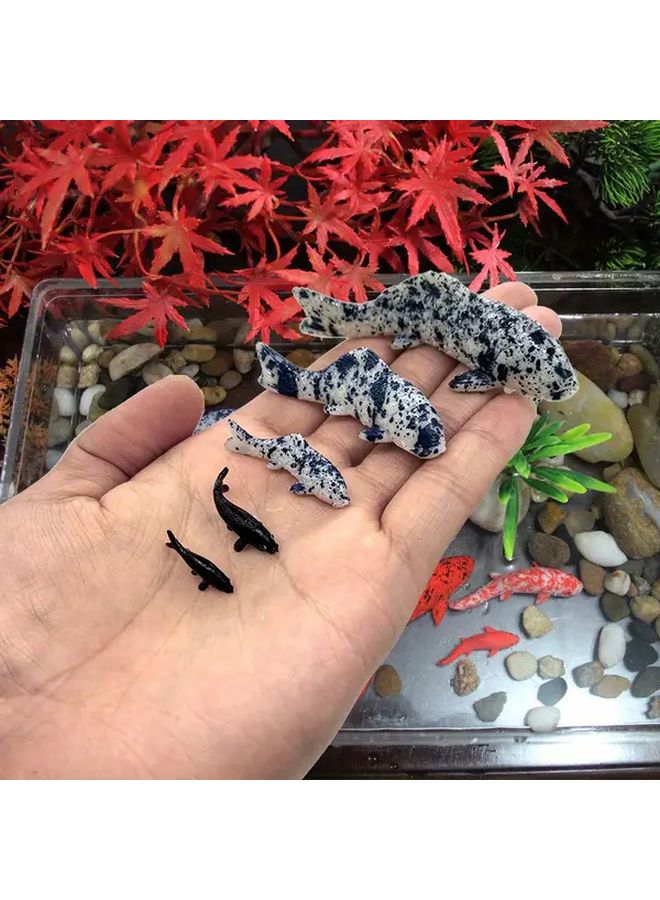5 Pcs Black And White Resin Koi Fish Model For Aquarium Tank Micro Landscape Decor - Image 1