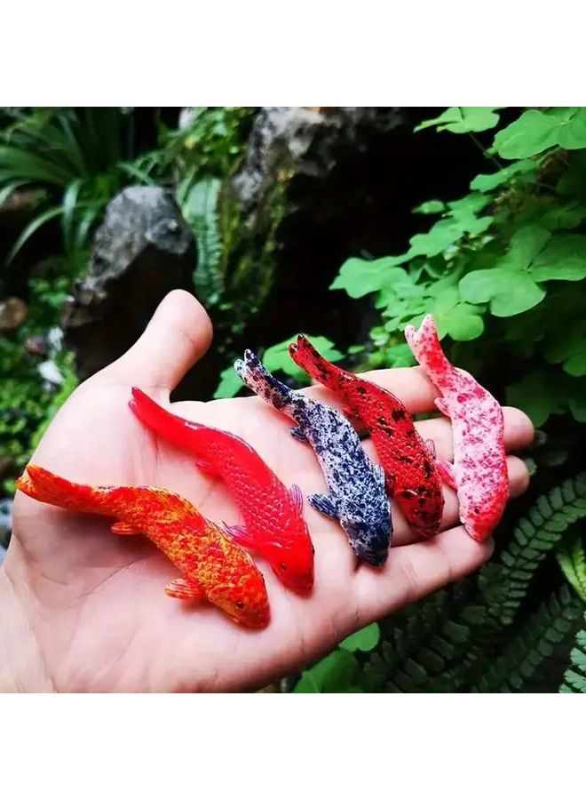 5 Pcs Black And White Resin Koi Fish Model For Aquarium Tank Micro Landscape Decor - Image 5