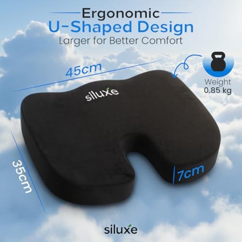 keyiPremium Gel-Infused Memory Foam Coccyx Seat Cushion Orthopedic Tailbone and Sciatica Pain Relief Pillow for Office Chair, Car, Home and Wheelchair Pressure Relief Chair Pad - Image 4