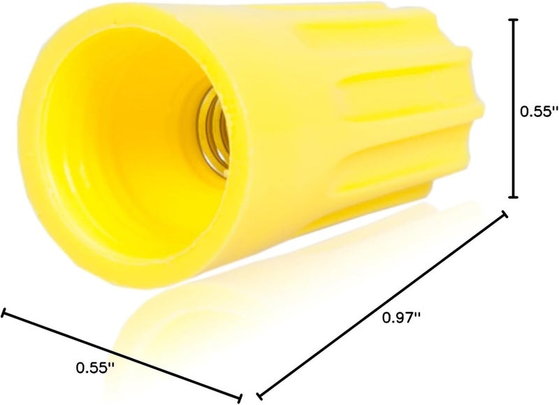 Maxxima Yellow Electrical Wire Connector Screw Terminal, Cone Shaped, UL Listed, Ideal for Electrical Projects and Home Lighting Needs - 500 Pack - Image 5