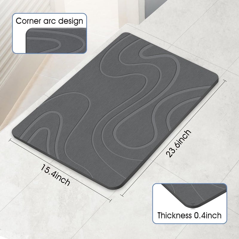 Veeloim Stone Bath Mat Diatomaceous Earth Shower Mat Non-Slip Super Absorbent Diatomite Stone Bath Mats for Bathroom Floor Quick Drying Natural Easy to Clean - Image 4
