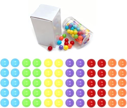 Witlans 60pcs Chinese Checker Game Replacement Balls6 Solid Color 14mm Acrylic Marbles for Marble Run Aggravation Traditional Games - Image 1