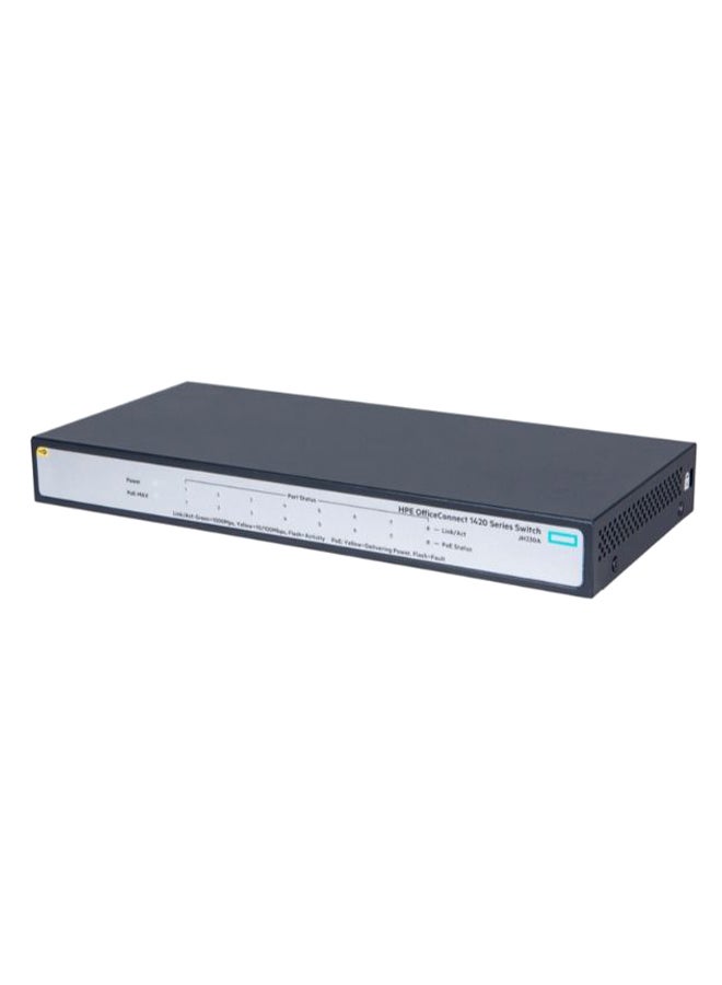 Aruba 8-Port PoE Networking Switch Black/Silver - Image 1