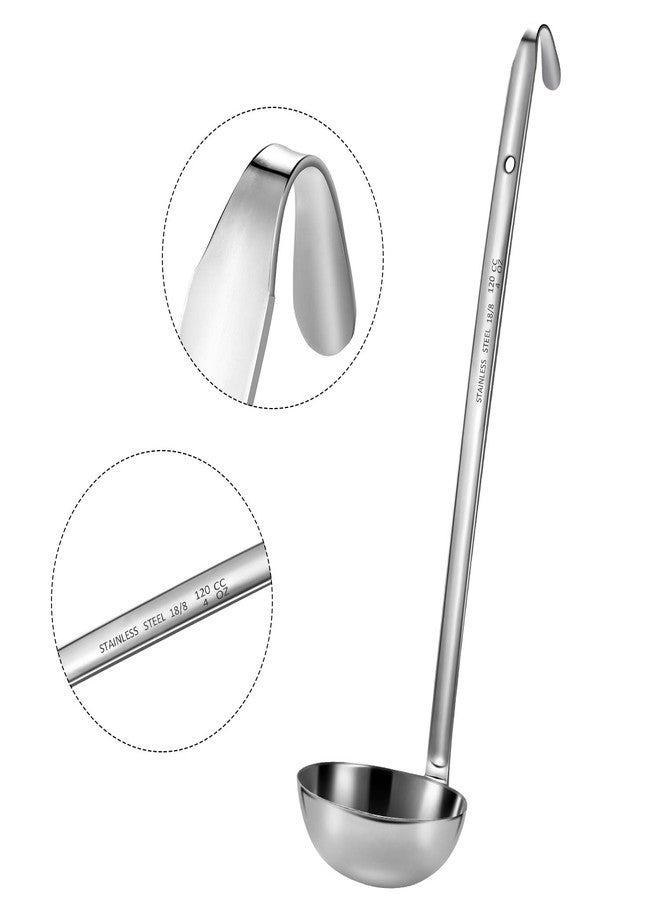 meekoo 3 Pieces Stainless Steel Ladle Soup Handle Ladle with Pouring Rim for Kitchen Cooking Soup Sauce(4 oz) - Image 4