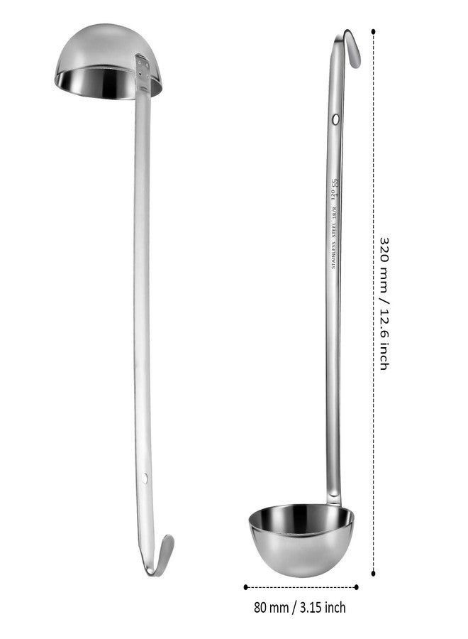 meekoo 3 Pieces Stainless Steel Ladle Soup Handle Ladle with Pouring Rim for Kitchen Cooking Soup Sauce(4 oz) - Image 2