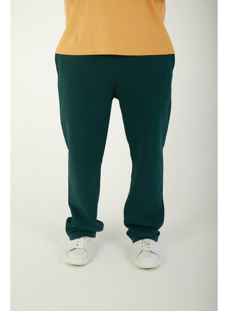 بنطلون سويت بانتس رجالي بقَصّة مستقيمة مصنوع من القطن مع جيب خلفي