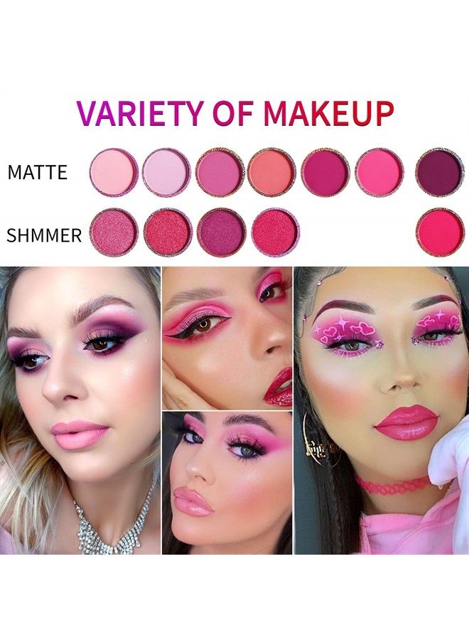 BEUSELF DE'LANCI Pink Eyeshadow Palette,12 Colors Peach Matte & Shimmer High Pigmented Mini Makeup Eyeshadow Pallet,Warm Natural Blendable Long-Lasting Waterproof Small Pallets Eyeshadow  - Image 5