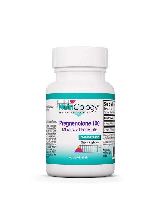 Nutricology Nutricology Pregnenolone Supplement - Progesterone Supplements, Hormone & Stress Support, Made from Non-GMO Wild Yam, Micronized Lipid Matrix, Plant-Sourced, 100mg Scored Tablets - 60 Count - Image 1