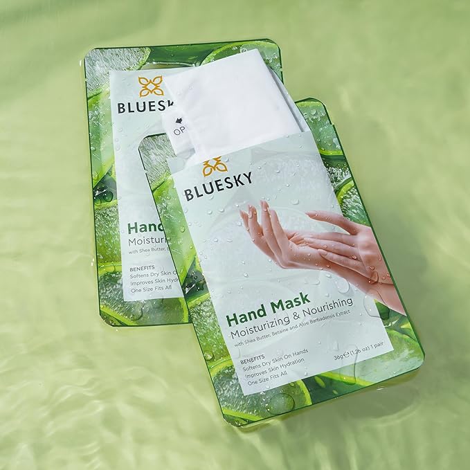 Bluesky قناع اليد المرطب المغذي من بلوسكاي 1 زوج لليدين الجافتين هدية مثالية للتدليل - Image 2