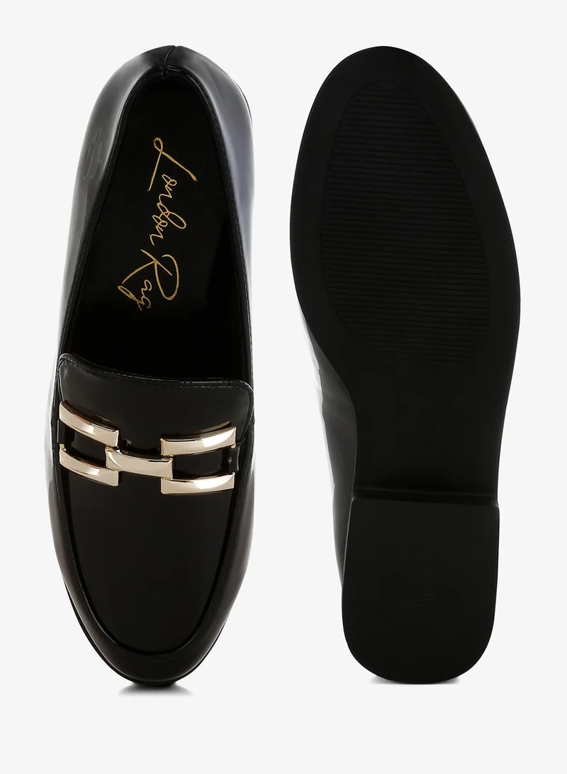 London Rag Black Londo Rag Women's Patent Faux Leather Loafers in Black for Women | Best Price UAE