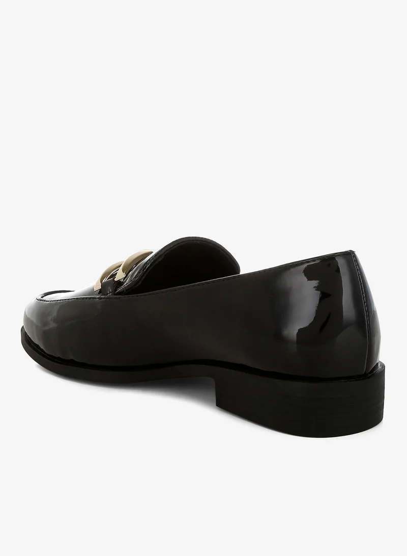 London Rag Black Londo Rag Women's Patent Faux Leather Loafers in Black for Women | Best Price UAE