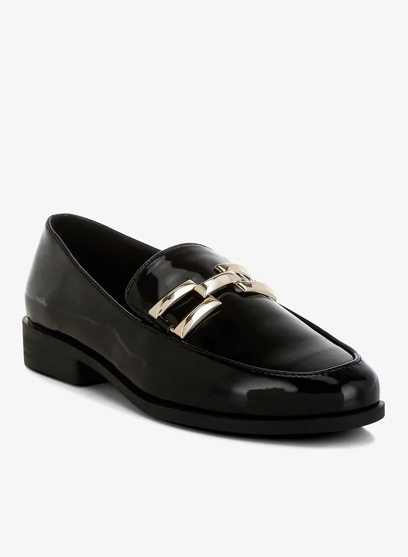 London Rag Black Londo Rag Women's Patent Faux Leather Loafers in Black for Women | Best Price UAE