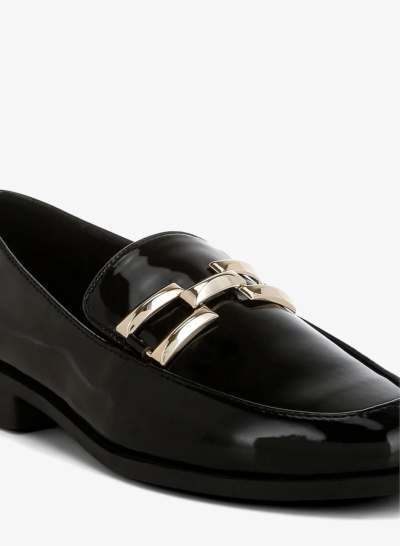 London Rag Black Londo Rag Women's Patent Faux Leather Loafers in Black for Women | Best Price UAE