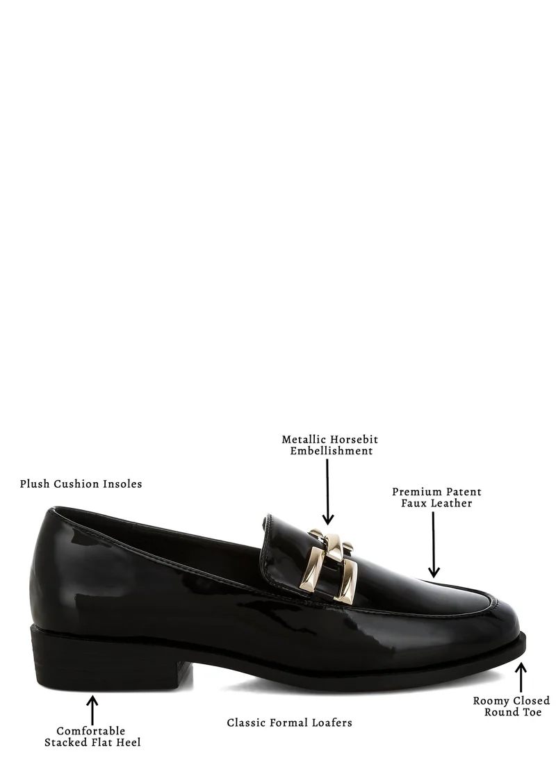 London Rag Black Londo Rag Women's Patent Faux Leather Loafers in Black for Women | Best Price UAE
