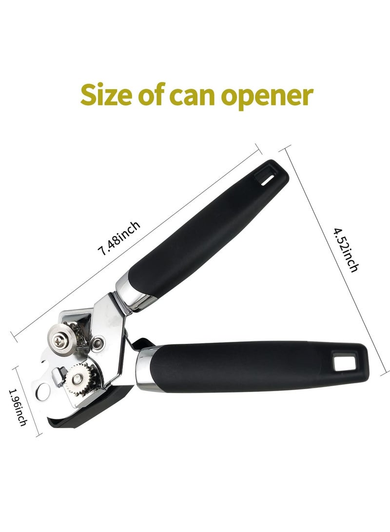 VIUAUAX Can Opener Manual, Handheld Strong Heavy Duty Stainless Steel Can Opener, Comfortable Handle, Sharp Blade Smooth Edge, Can Openers with Multifunctional Bottle Opener - Image 2