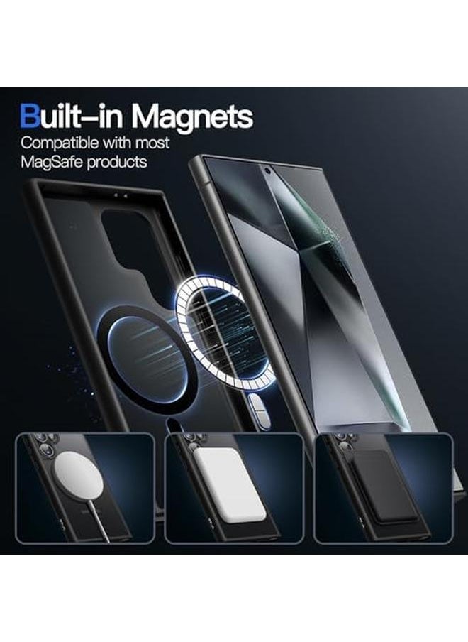 Jetech Magnetic Case For Samsung Galaxy S24 Ultra 5G Compatible With Magsafe Translucent Matte Back Shockproof Phone Cover Black  - Image 3