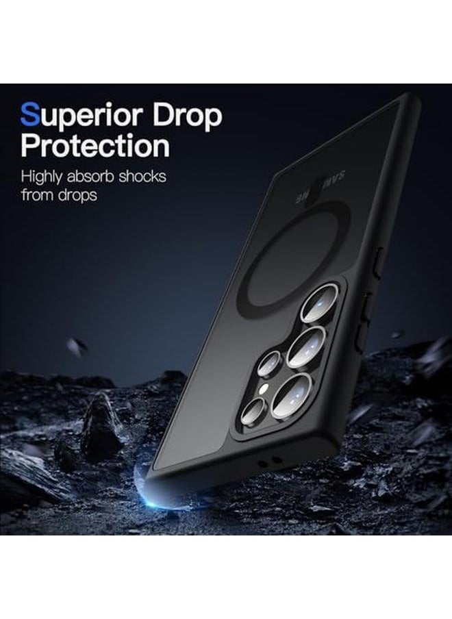 Jetech Magnetic Case For Samsung Galaxy S24 Ultra 5G Compatible With Magsafe Translucent Matte Back Shockproof Phone Cover Black  - Image 5
