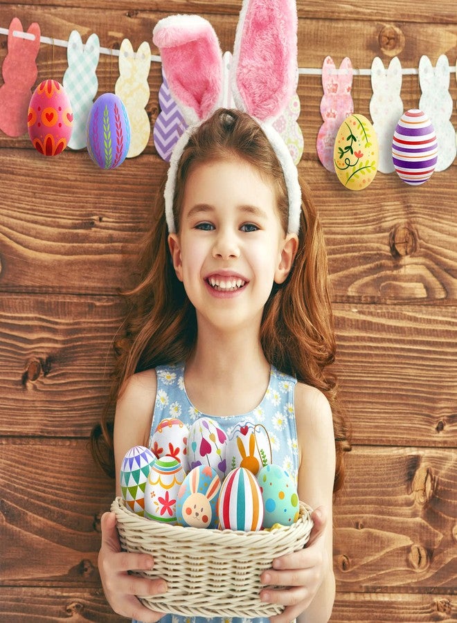 spring flower SpringFlower White Easter Eggs Painting Kit-24 Paintable Flocking Eggs with Doodle Kit for DIY Design-Hanging Flocking Eggs with Rope for Easter Decoration,Egg Hunts,Basket Stuffers & Essentials - Image 4