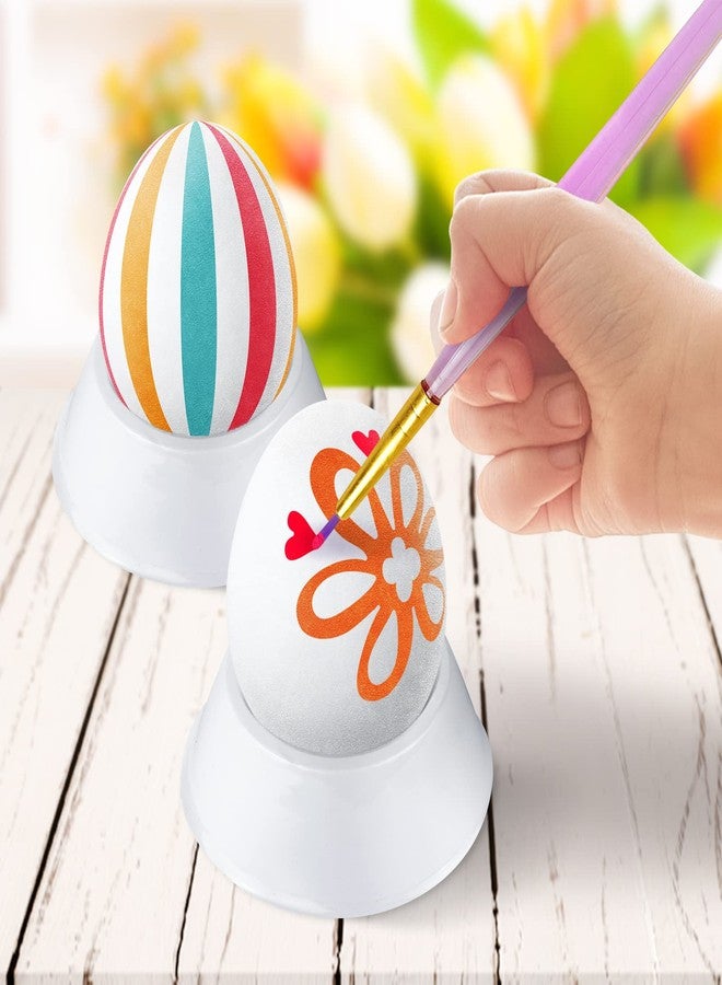 spring flower SpringFlower White Easter Eggs Painting Kit-24 Paintable Flocking Eggs with Doodle Kit for DIY Design-Hanging Flocking Eggs with Rope for Easter Decoration,Egg Hunts,Basket Stuffers & Essentials - Image 3