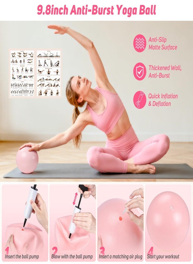 ASTEN Home Pilates Kit for Women: Pilates Equipment Pilates Ring and Ball Set with Resistance Bands, Core Slider, Foam Roller, Pilates Essentials Kit for Beginner Home Workout, Compact Toning Fitness, Pink - Image 4