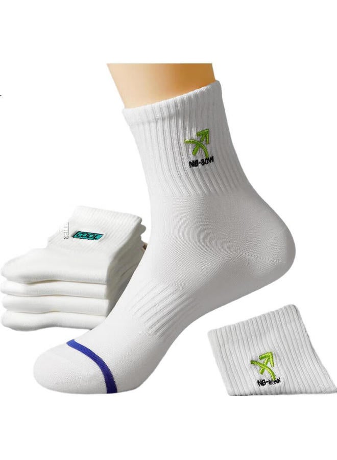 Insects Men'S Mid-Calf Socks, Pure Cotton, Antibacterial, Odor-Resistant, Spring And Summer, Sweat-Absorbing, Breathable, Student Short Socks, Trendy Embroidered Basketball Socks - Image 2