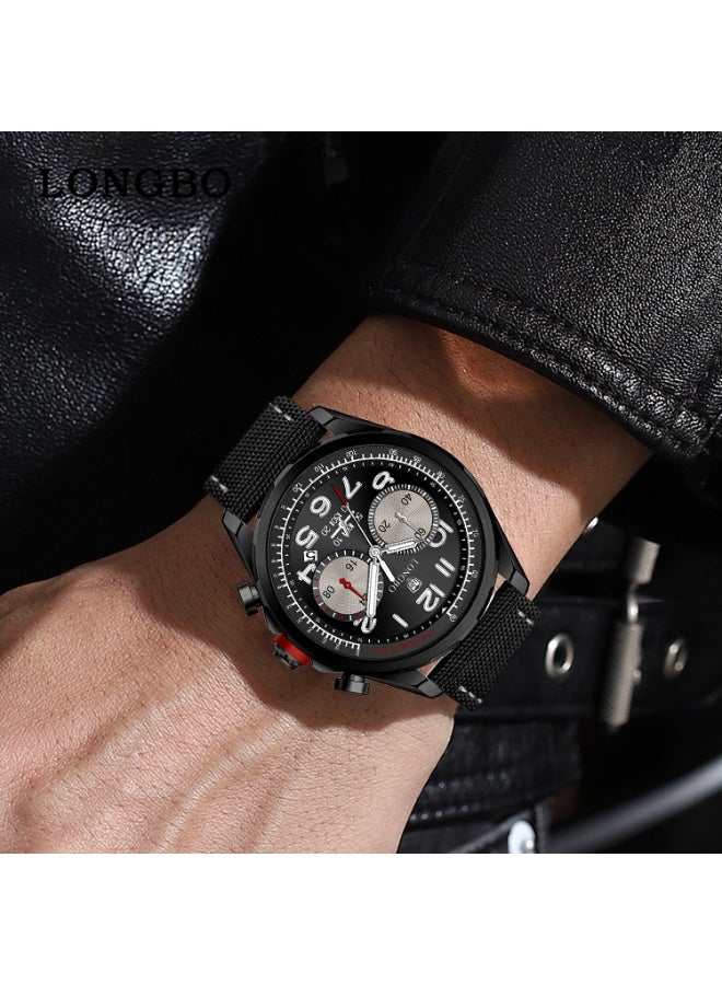 Longbo Men Watch Quartz Luxury Stainless Steel Water Resistant Watch - Image 2