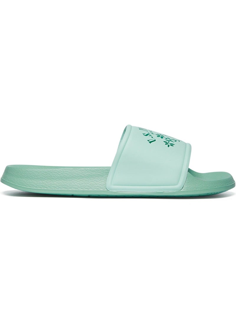 U.S. Polo Assn. Women's Green Signature Slides Shoes - Effortless Style Meets Ultimate Relaxation! - Image 1
