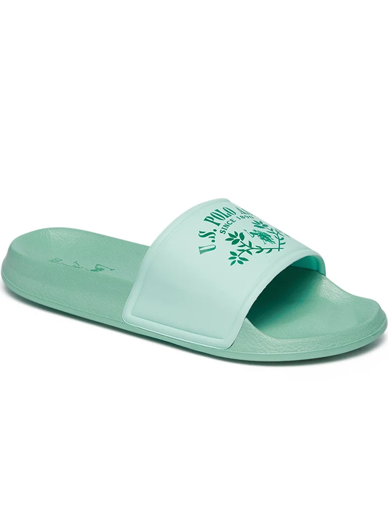U.S. Polo Assn. Women's Green Signature Slides – Effortless Style Meets Ultimate Relaxation!