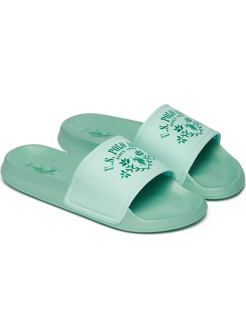 U.S. Polo Assn. Women's Green Signature Slides – Effortless Style Meets Ultimate Relaxation!