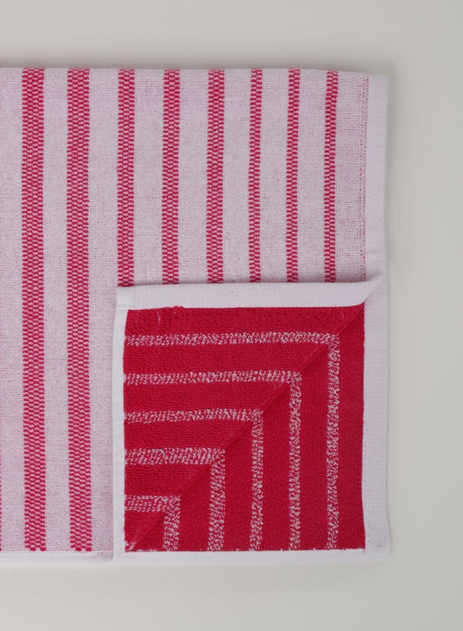 وايت روز طقم مناشف حمام من 4 قطع - OASIS - 450 جرام لكل متر مربع - 100% قطن مخملي - 2 حمام 70×140 سم و2 يد 50×90 سم - متعدد الألوان - تصميم مخطط عصري - لمسة فاخرة - امتصاص فائق - Image 2