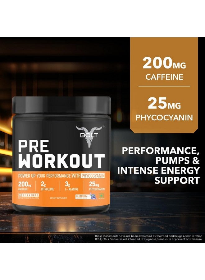 BOLT Bolt Nutrition Pre Workout Supplement | 300 grams,30 Servings |With Caffeine Powder, Citrulline Malate, B-Alanine, Taurine For Explosive Energy, Pump & Focus | Blue Berry Blast  - Image 3
