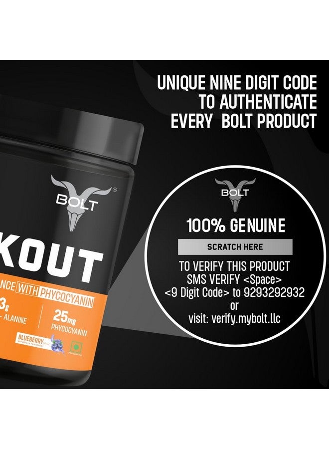 BOLT Bolt Nutrition Pre Workout Supplement | 300 grams,30 Servings |With Caffeine Powder, Citrulline Malate, B-Alanine, Taurine For Explosive Energy, Pump & Focus | Blue Berry Blast  - Image 5