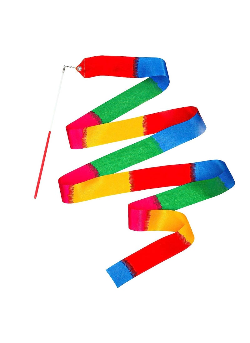SYOSI - Rainbow Dance Ribbons Party Favors for Girls Rhythmic Gymnastics Ballerina Birthday Party Streamers Decoration Kids Circus Carnival Ribbon Silks Sticks Wands 12PCS - Image 1