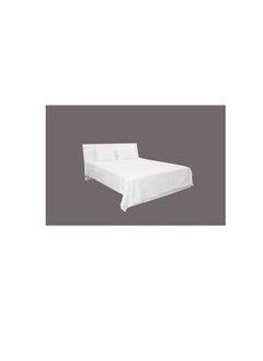 Hotel Linen Hotel Linen 3-Piece King Size 100% Cotton 250Tc Sateen Bed Sheet Set Cotton Blend, White 260X280cm  - Image 2