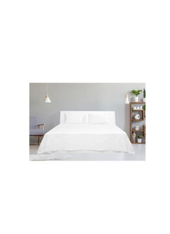 Hotel Linen Hotel Linen 3-Piece King Size 100% Cotton 250Tc Sateen Bed Sheet Set Cotton Blend, White 260X280cm  - Image 4