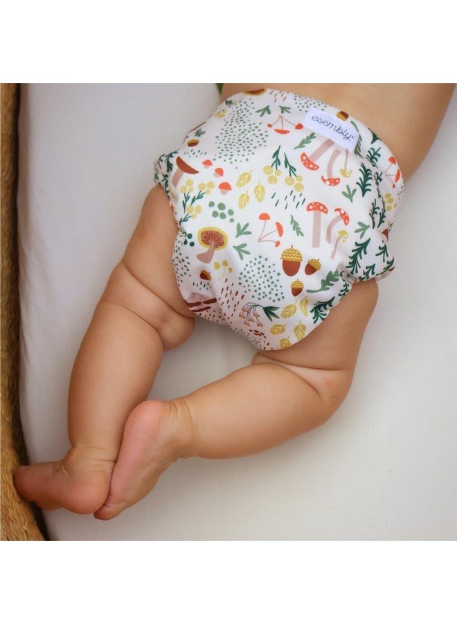 Esembly Cloth Diaper Outer, Waterproof Cloth Diaper Cover, Swim Diaper, Leak-Proof and Breathable Layer Over Prefolds, Flats or Fitteds, Reusable Diaper with Snap Closure, Size 2, Fantastic Fungi - Image 2