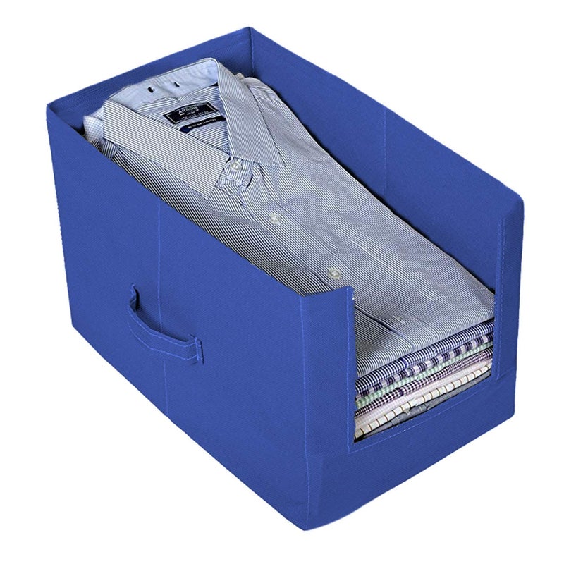 Kuber Industries 6 Pieces Non Woven Shirt StackerShirt Organizer Wardrobe Organizer BlueKUBMART2882 - Image 3