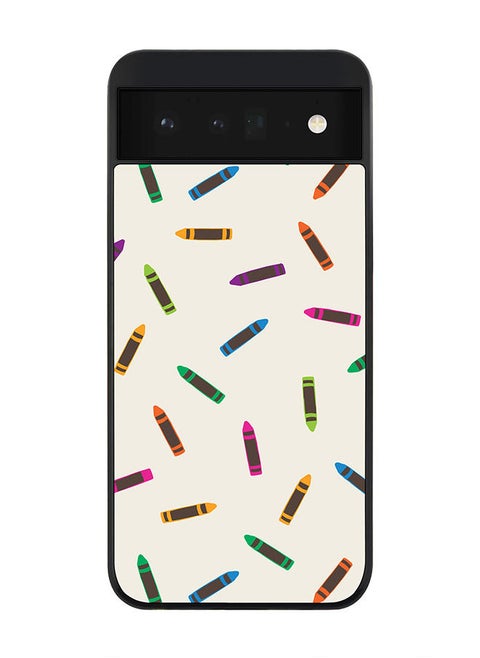 Rugged Black edge case for Google Pixel 6 5G Slim fit Soft Case Flexible Rubber Edges Anti Drop TPU Gel Thin Cover - Crayon Pary