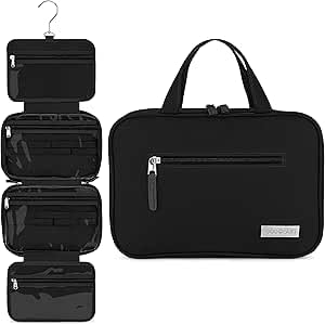 Eco Sun Hanging Travel Toiletry Bag Designed in Hawaii Waterresistant Travel Organizer for Bathroom Accessories Black - Image 1