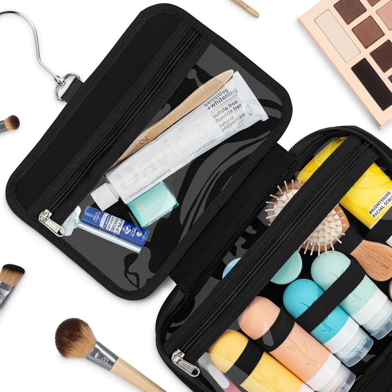 Eco Sun Hanging Travel Toiletry Bag Designed in Hawaii Waterresistant Travel Organizer for Bathroom Accessories Black - Image 3