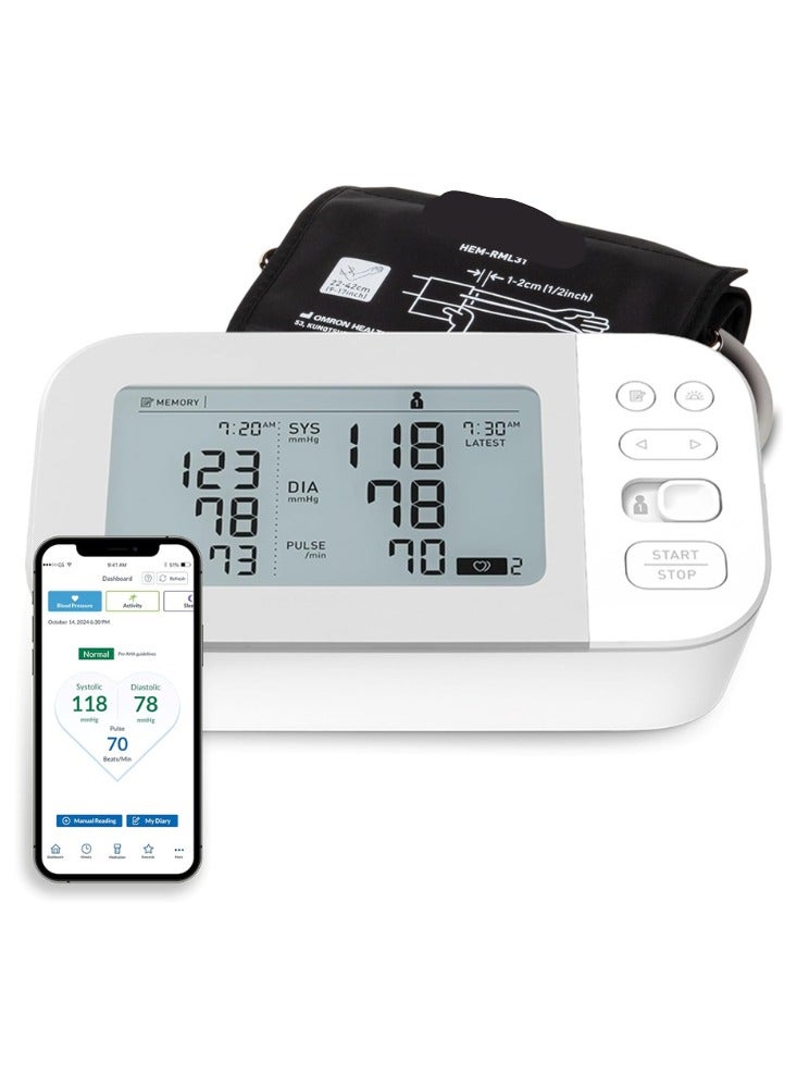 Generic Upper Arm Blood Pressure Monitor with Clinically Validated Cuff – Compatible with Mobile App for Unlimited Measurements