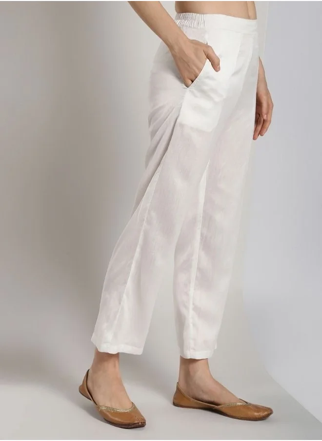 أبهشتي Abhishti Cotton Silk Cropped Pants