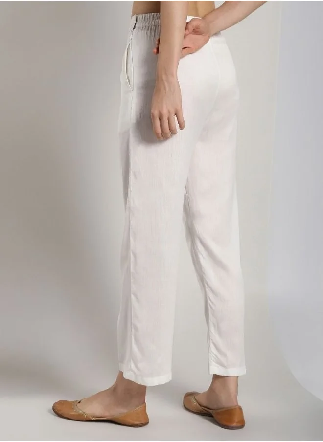Abhishti Abhishti Cotton Silk Cropped Pants