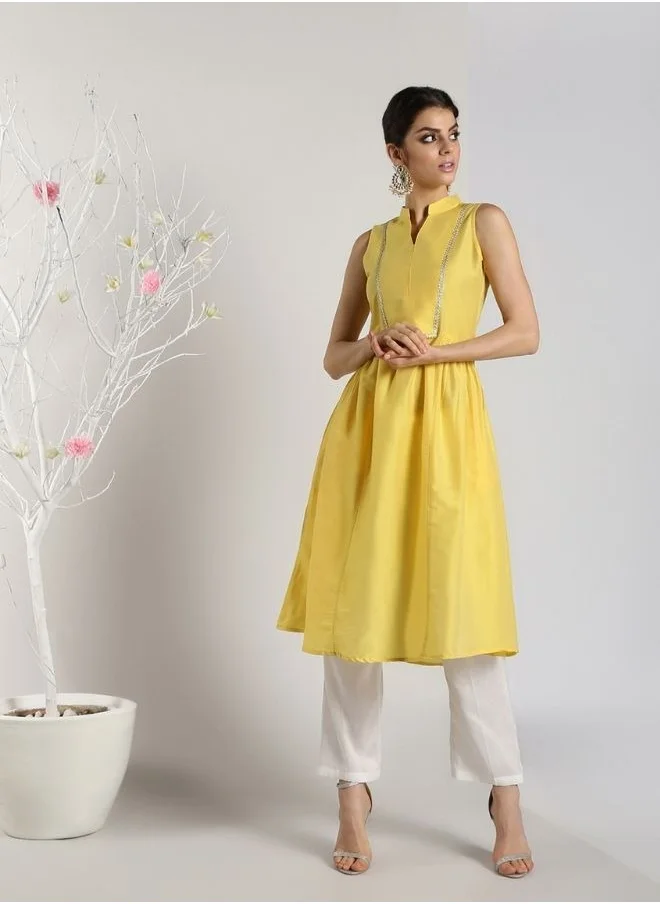 Abhishti Abhishti Cotton Silk Cropped Pants