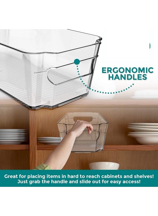 Zollyss Zollyss Stackable Acrylic Fridge Organiser Sturdy Pantry And Refrigerator Storage Bins With Handles Fridge Containers|Pack Of 02|Extra Large,Rectangular,Clear,38x10x21 Cm  - Image 3