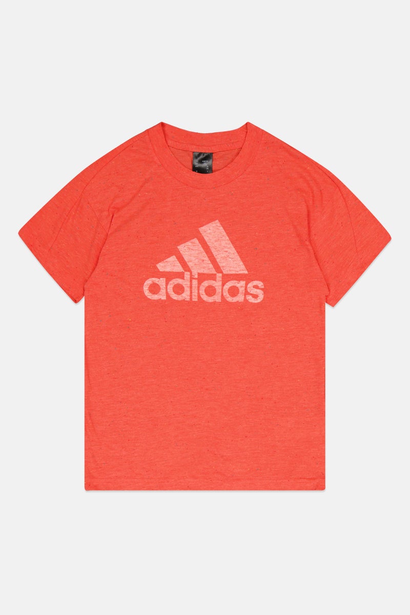 Adidas Women Sportswear Fit Short Sleeve Training Top, Tomato Orange - Image 2