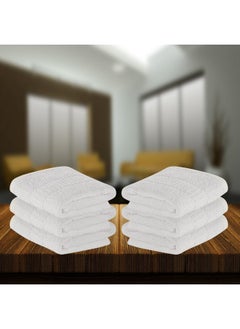 Kuber Industries Kuber Industries (Set of 6) Face Towel | Small-14x21 Inch | Hand Napkins For Man & Women | Hand Towel For Facewash, Gym | Face Towel For Kids | Towels for Daily Use | White  - Image 1
