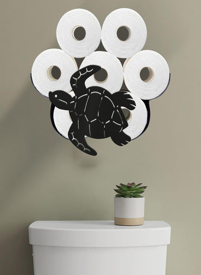 Wigag Sea Turtle Toilet Paper Holder for Extra 8 Rolls, Funny Decorative Toilet Paper Storage Wall Mounted, Farmhouse Bathroom Animal Decor Accessories Storage Cabinet - Image 1