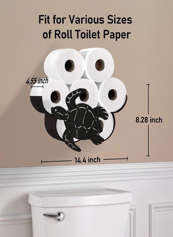 Wigag Sea Turtle Toilet Paper Holder for Extra 8 Rolls, Funny Decorative Toilet Paper Storage Wall Mounted, Farmhouse Bathroom Animal Decor Accessories Storage Cabinet - Image 3