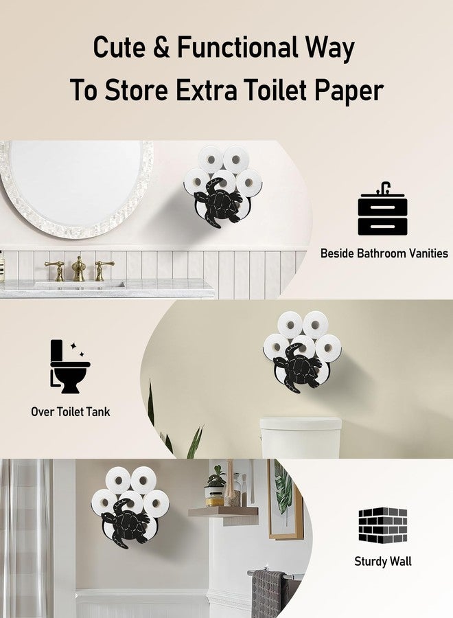 Wigag Sea Turtle Toilet Paper Holder for Extra 8 Rolls, Funny Decorative Toilet Paper Storage Wall Mounted, Farmhouse Bathroom Animal Decor Accessories Storage Cabinet - Image 5